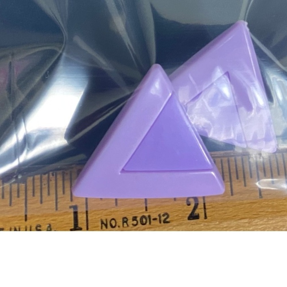 Triangle Purple Silicone Earring Studs Jewelry Making Craft Supplies